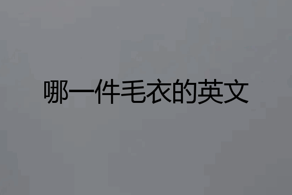 哪一件毛衣的英文