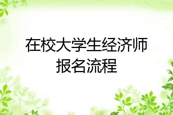 在校大学生经济师报名流程