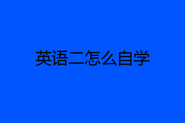 英语二怎么自学