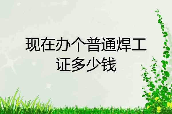 现在办个普通焊工证多少钱