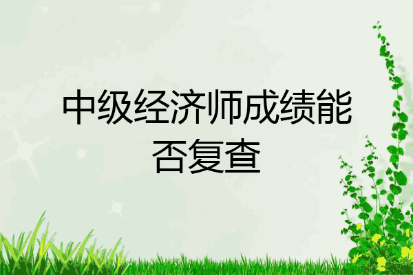 中级经济师成绩能否复查