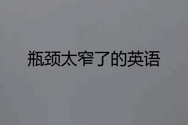 瓶颈太窄了的英语