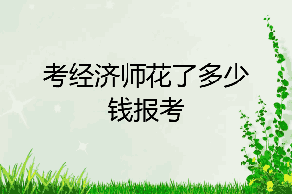 考经济师花了多少钱报考