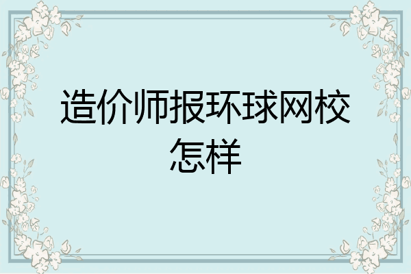 造价师报环球网校怎样