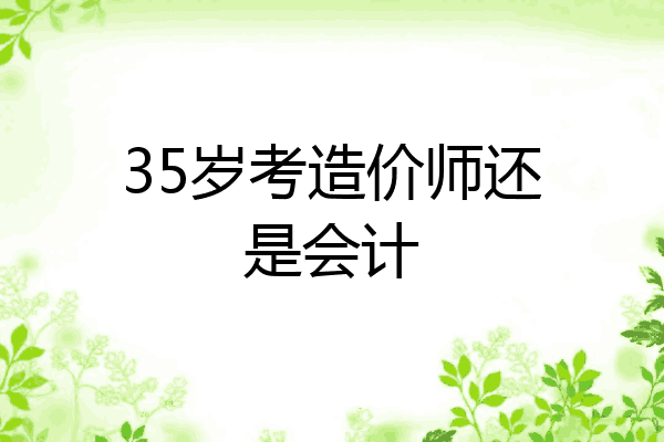 35岁考造价师还是会计