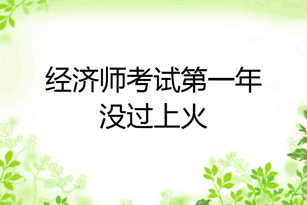 经济师考试第一年没过上火