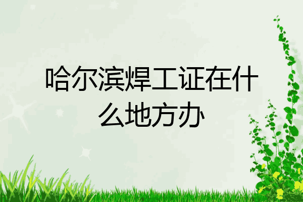 哈尔滨焊工证在什么地方办