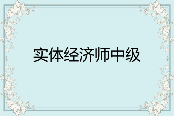 实体经济师中级