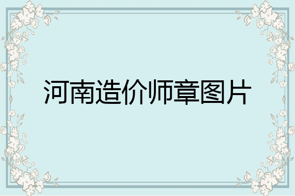 河南造价师章图片