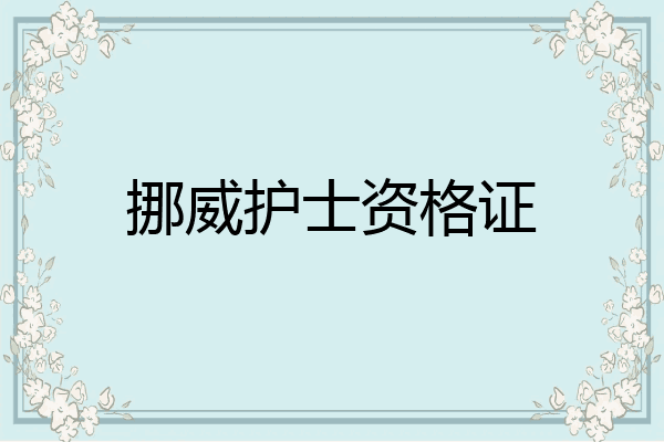 挪威护士资格证