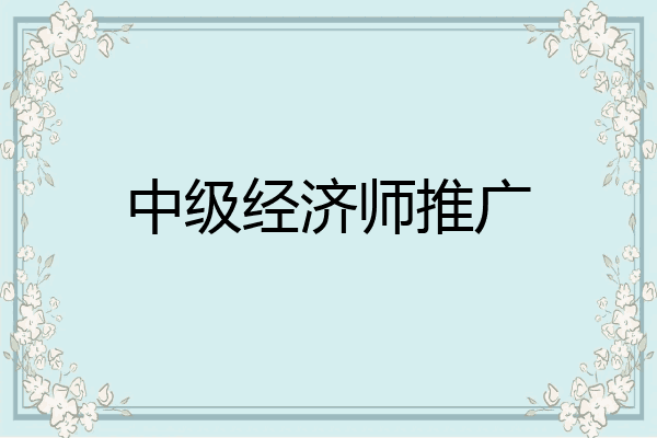 中级经济师推广