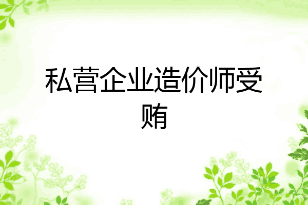 私营企业造价师受贿