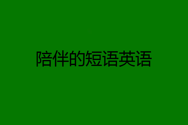 陪伴的短语英语