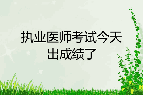 执业医师考试今天出成绩了