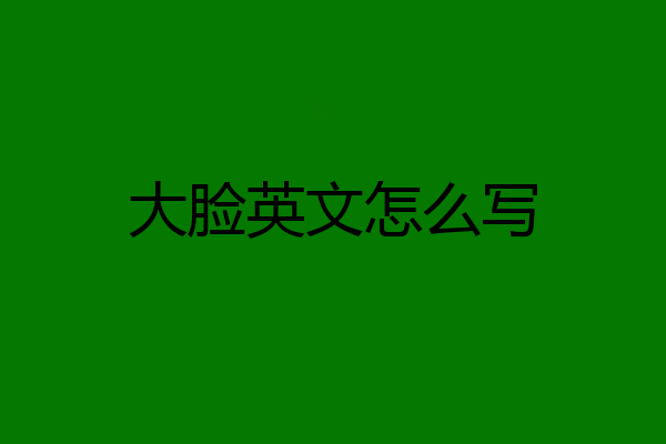 大脸英文怎么写