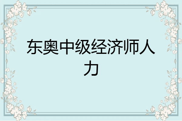 东奥中级经济师人力