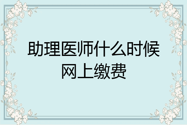 助理医师什么时候网上缴费