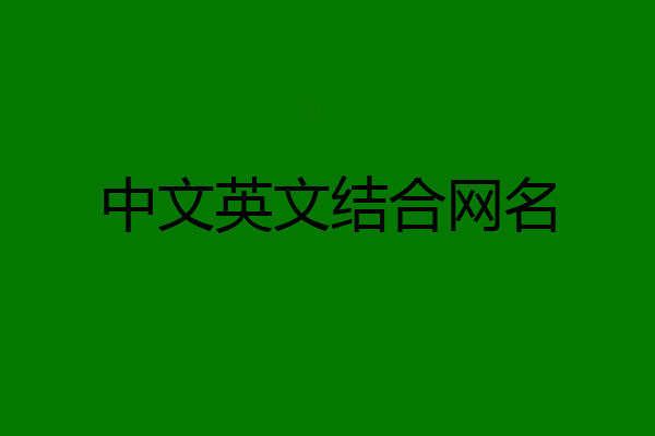中文英文结合网名