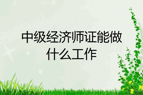 中级经济师证能做什么工作