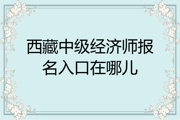 西藏中级经济师报名入口在哪儿