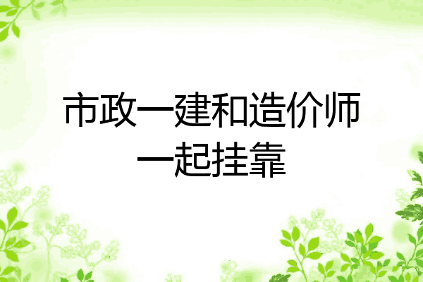市政一建和造价师一起挂靠