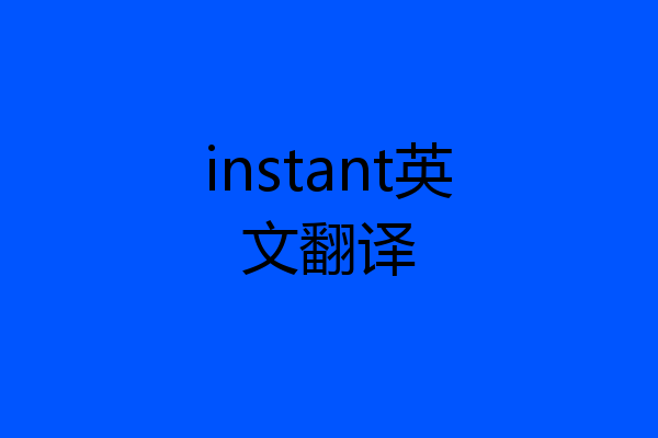 instant英文翻译