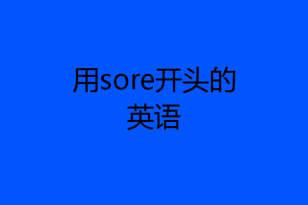 用sore开头的英语