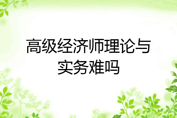 高级经济师理论与实务难吗
