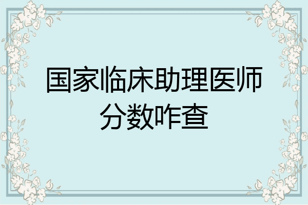 国家临床助理医师分数咋查