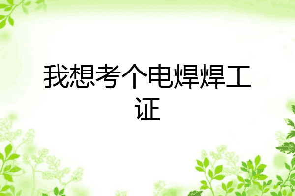 我想考个电焊焊工证
