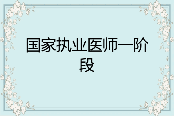 国家执业医师一阶段