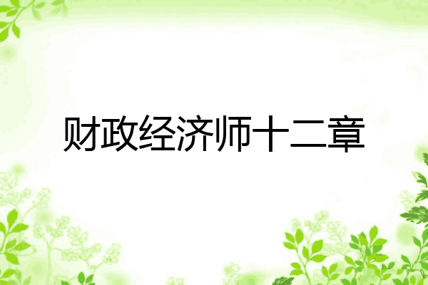 财政经济师十二章