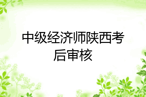 中级经济师陕西考后审核