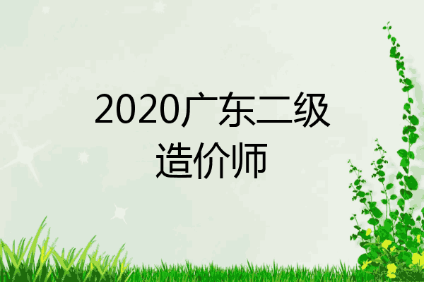 2020广东二级造价师