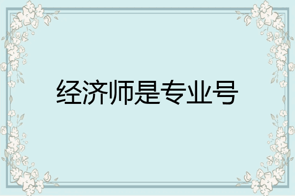 经济师是专业号