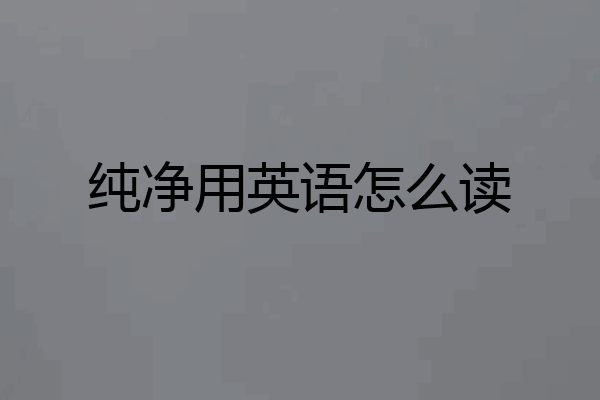纯净用英语怎么读