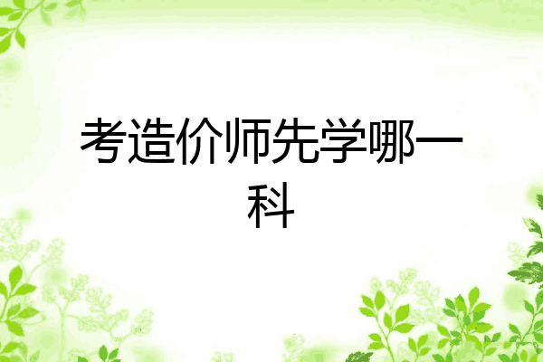 考造价师先学哪一科