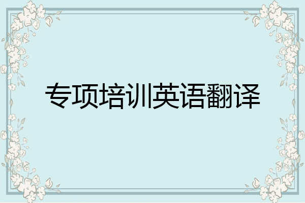专项培训英语翻译