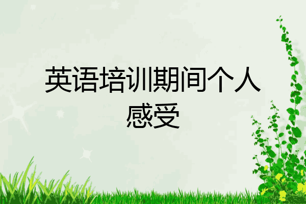 英语培训期间个人感受