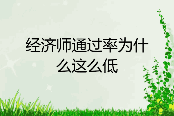 经济师通过率为什么这么低
