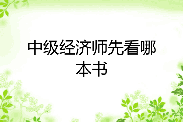 中级经济师先看哪本书