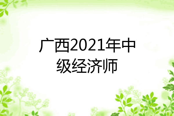 广西2021年中级经济师