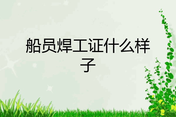 船员焊工证什么样子