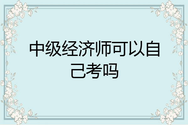 中级经济师可以自己考吗