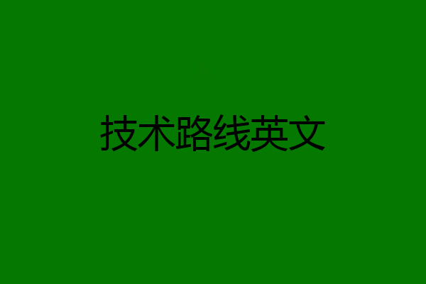 技术路线英文