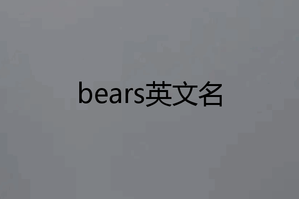 bears英文名