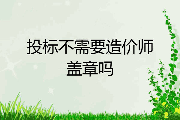 投标不需要造价师盖章吗