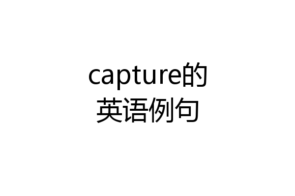 capture的英语例句