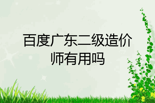 百度广东二级造价师有用吗