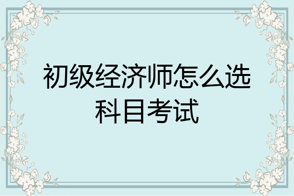 初级经济师怎么选科目考试